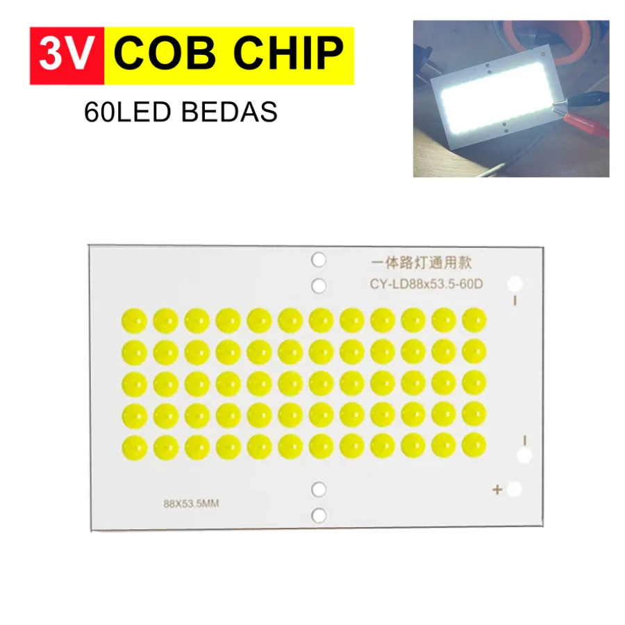 

10 шт., 5 шт., 3 В, 6 Вт, источник света с солнечным чипом, белый свет, светодиодный COB 60, встроенный чип, портативный светильник для кемпинга, светодиодные лампы, аксессуары