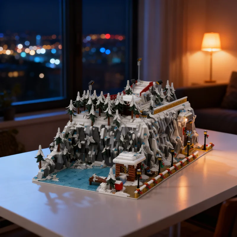 5412pcs MOC Winter Bay Seasonal Christmas Model Building Blocks Construction Kit Assembly Collector Display Creative Toy Gift