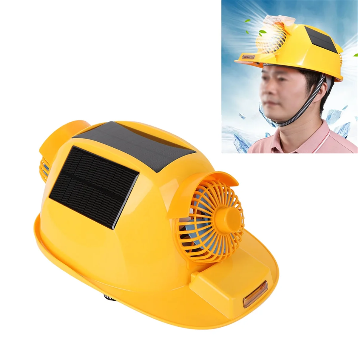 

ABNJ Hard Hat Double Fan Helmet with Light Solar Safety Helmet for Construction Home Improvement Helmet Hat Safety Helmet
