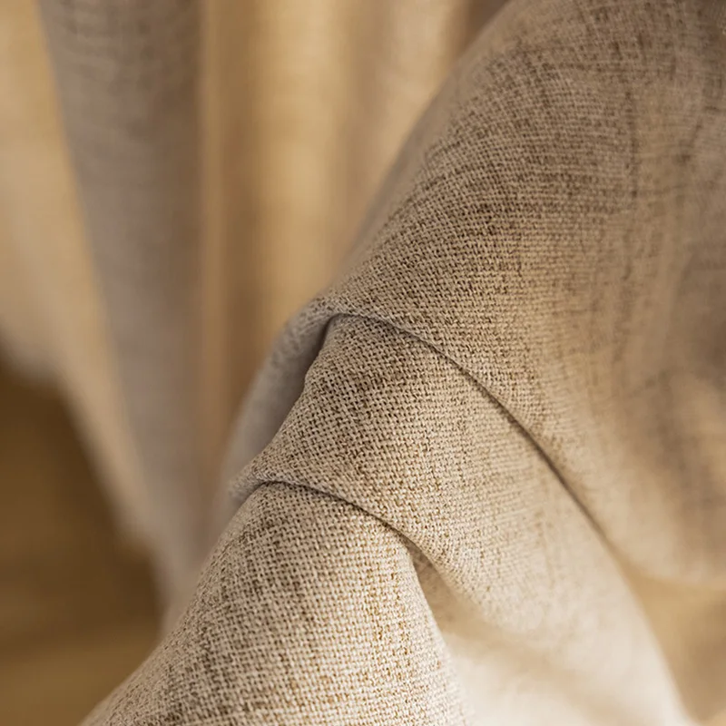 

Japanese Style Faux Linen Window Curtains for living Room Thick Tulle Curtains Textured Light Filtering Grey Drapes Custom size