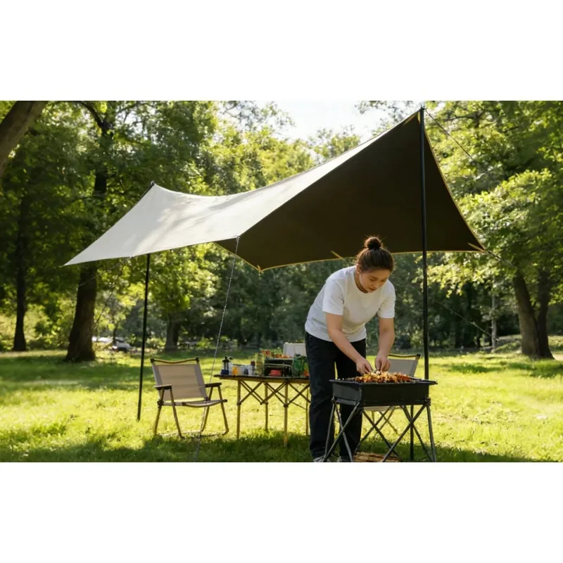 

Outdoor camping canopy shading Quick open portable camping equipment Full shading vinyl weatherproof picnic awning