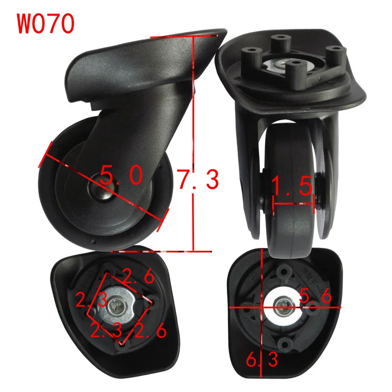 W070 Black Trolley Case Wheel Accessories Luggage Universal Wheel Travel Case Password Luggage Caster