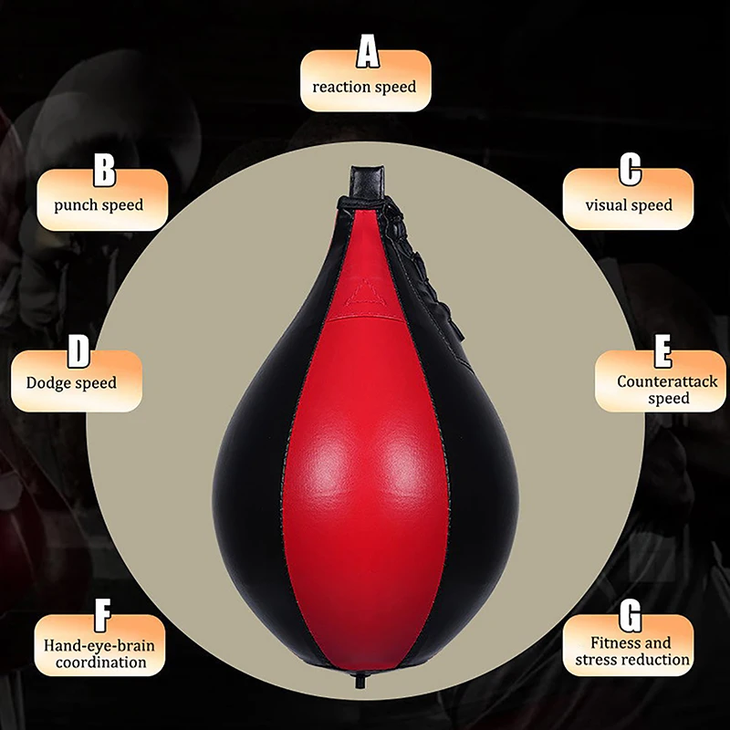 Boxing Punching Ball Leather Training Hangings Swivel Speedball Exercise Fitness Balls Home Sports Gym Speed Bag Bounce