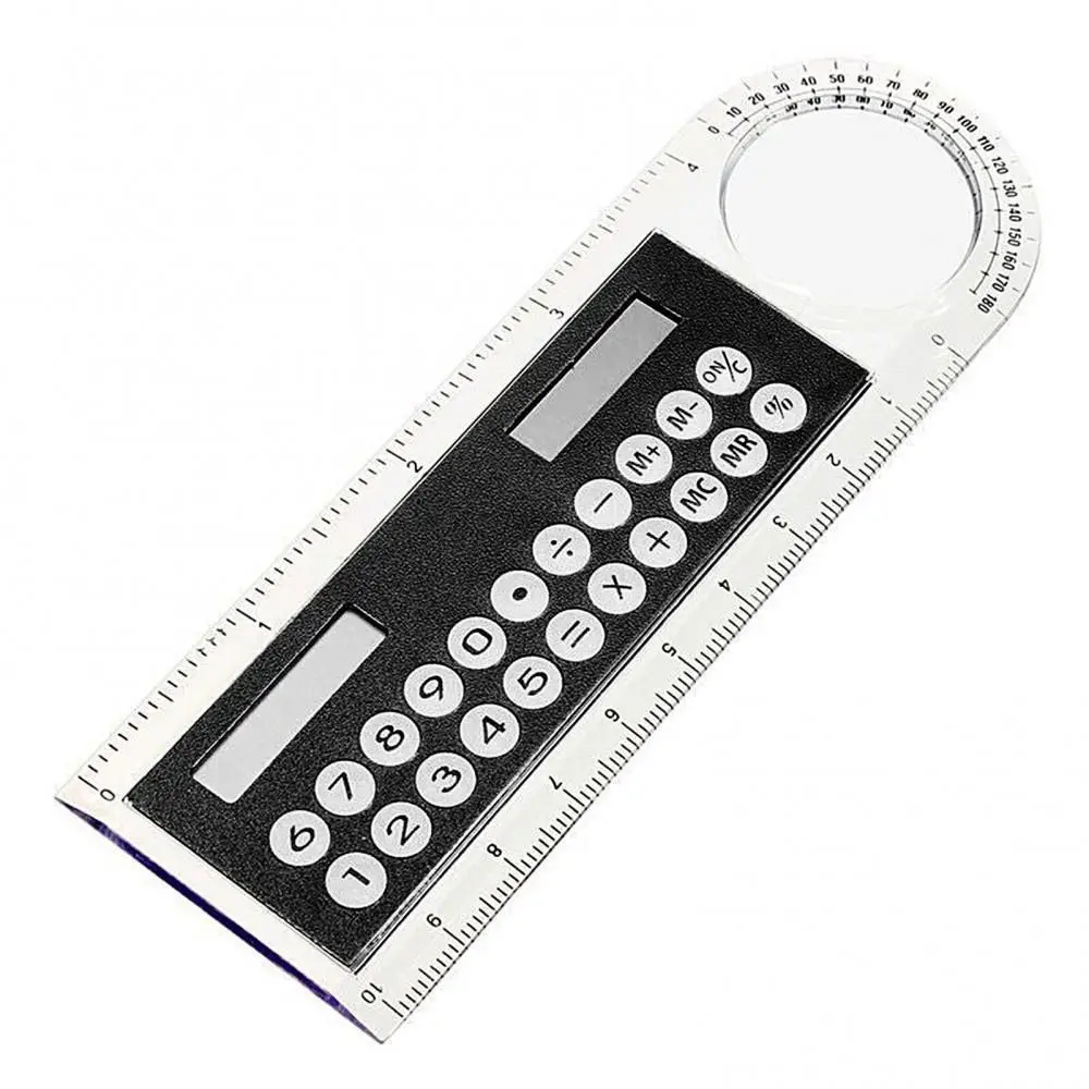 Mini Drawing Ruler Learning School Supplies Solar Energy Ruler Calculator With Magnifier Transparent Ruler Ruler Calculator