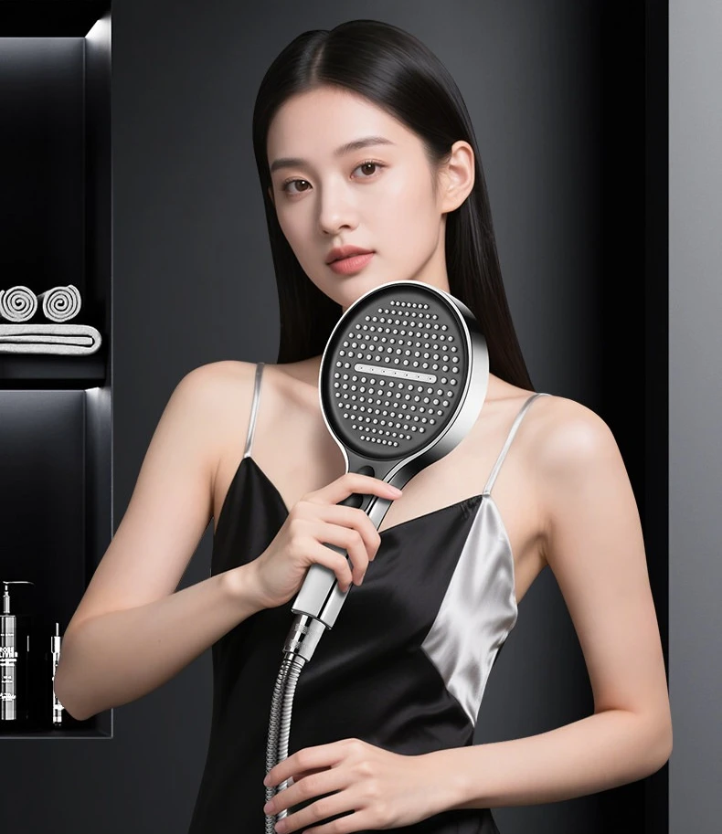High‑Pressure 3‑Mode Large‑Panel Rainfall Shower Head, Water‑Saving Nozzle for Bathroom Use