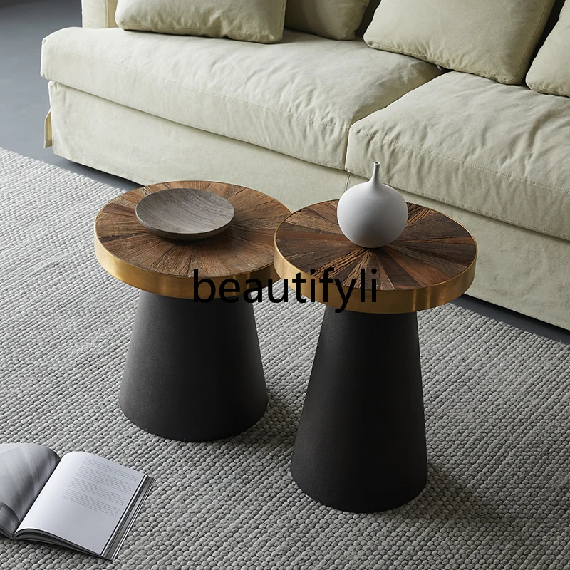 Original Nordic light luxury retro solid wood chess coffee table combination modern simple side table