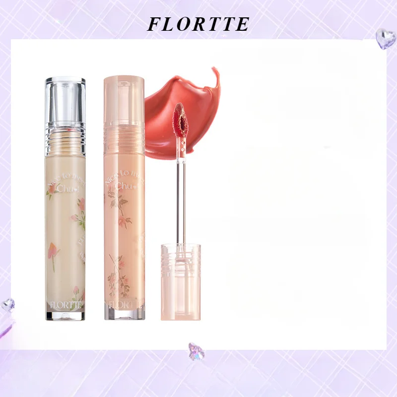 Flortte/Floria Water Geglazuurde Lip Glazuur Eerste Kus Serie Eerste Kus Dauw Spiegel Lippenstift Make-Up