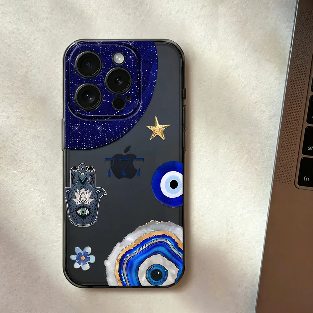 Protection Blue Star Evil Eye Hamsa Phone Case For Xiaomi 15 12T 13T 14T 15T 13 14 Pro 15 Ultra MI 11 Lite 5G 17 Pro Max Cover