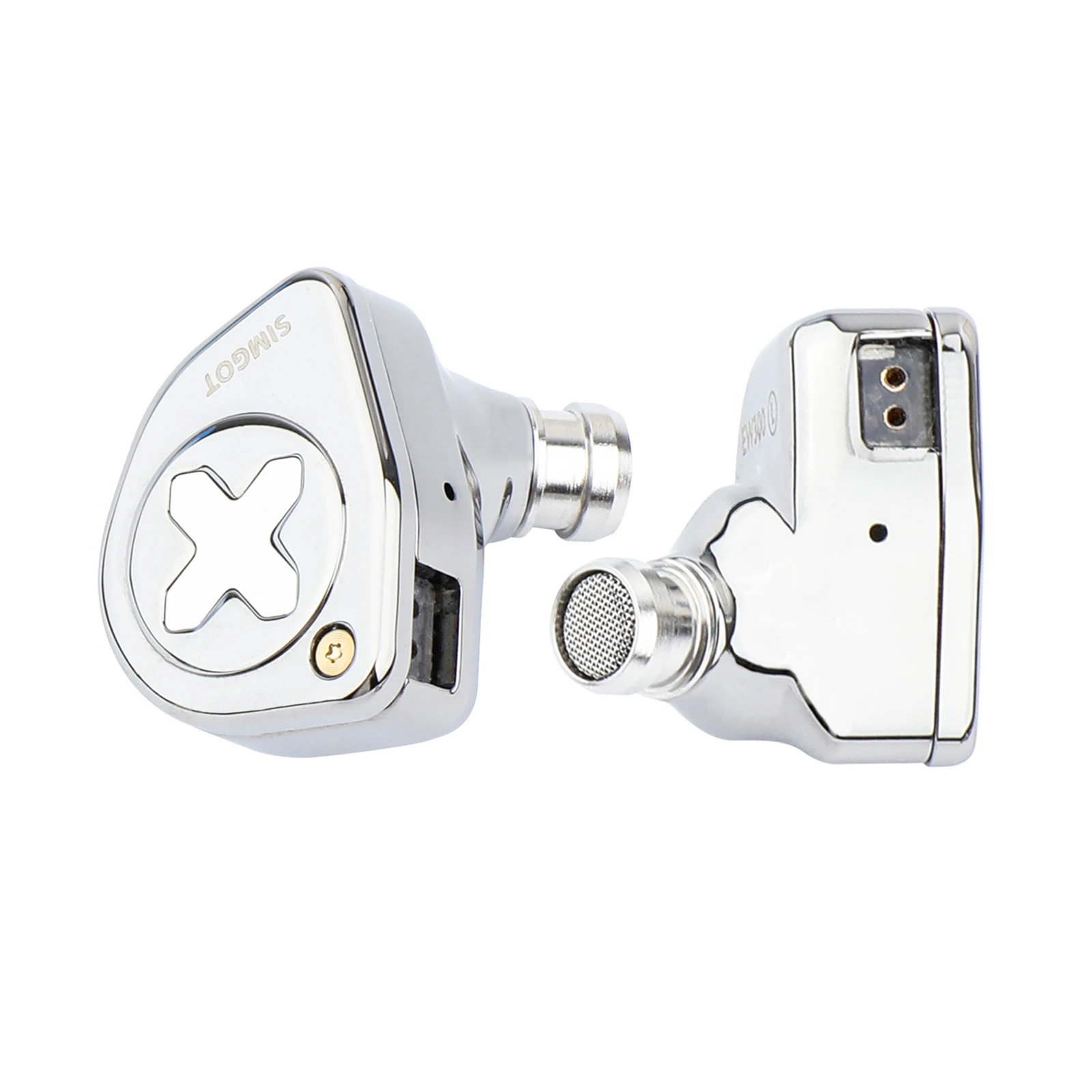 Auriculares SIMGOT EW300 1DD + 1 Planar + 1PZT con controlador híbrido IEM HIFI con boquillas desmontables Cable OFC IEM plateado para músico