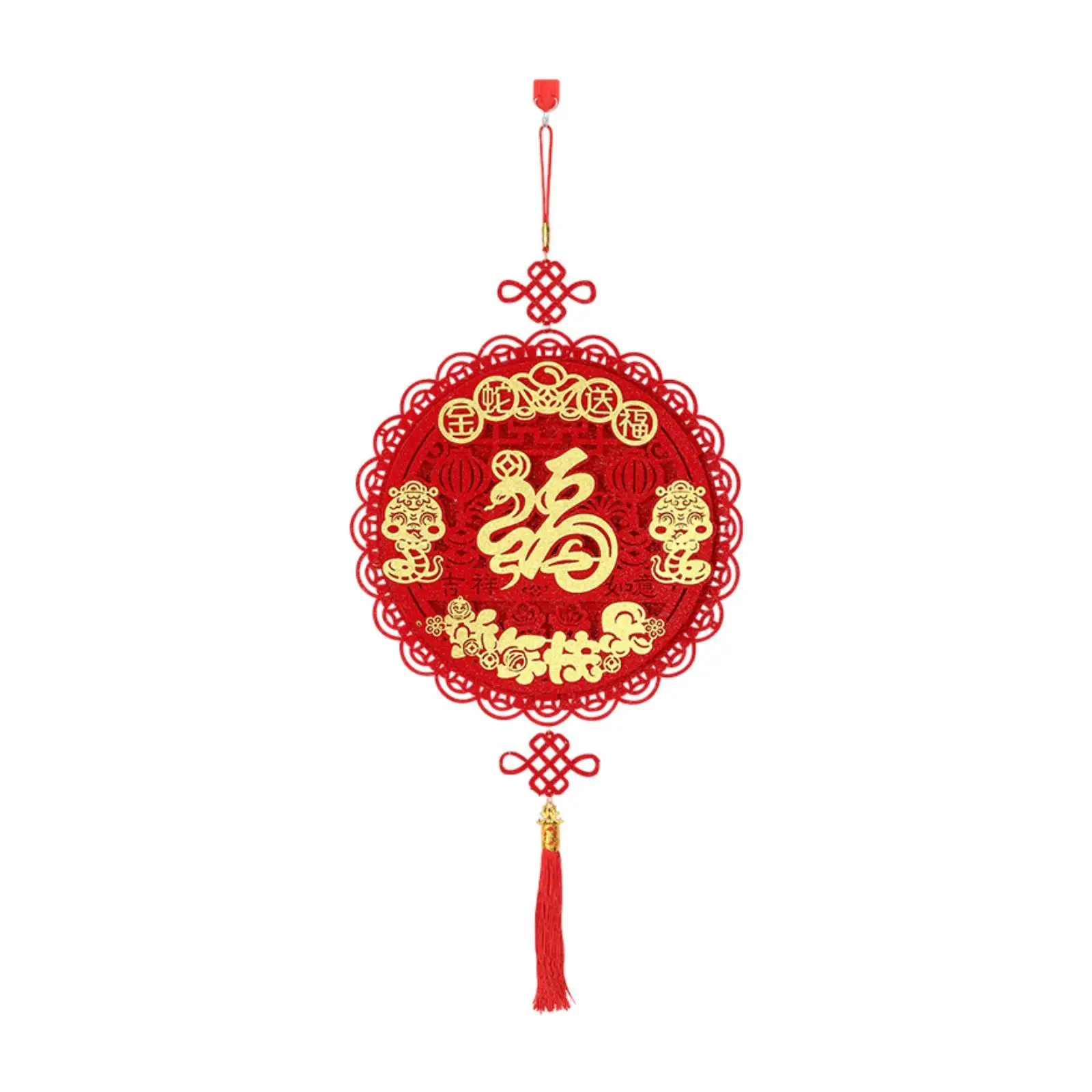 Chinese New Year Decoration 2025 Snake Year Oriental Charm with Tassels Hanging Decoration Fu Character for Party Home Office