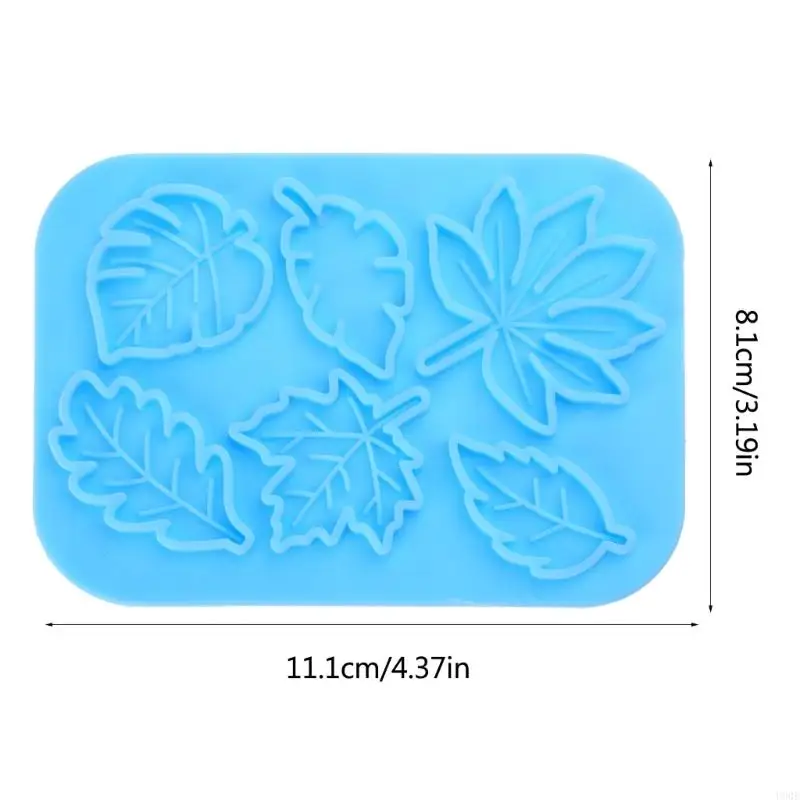 U90E Maple Leaf Hair Clips Hairpin Clear Silicone Resin Mold for Craft