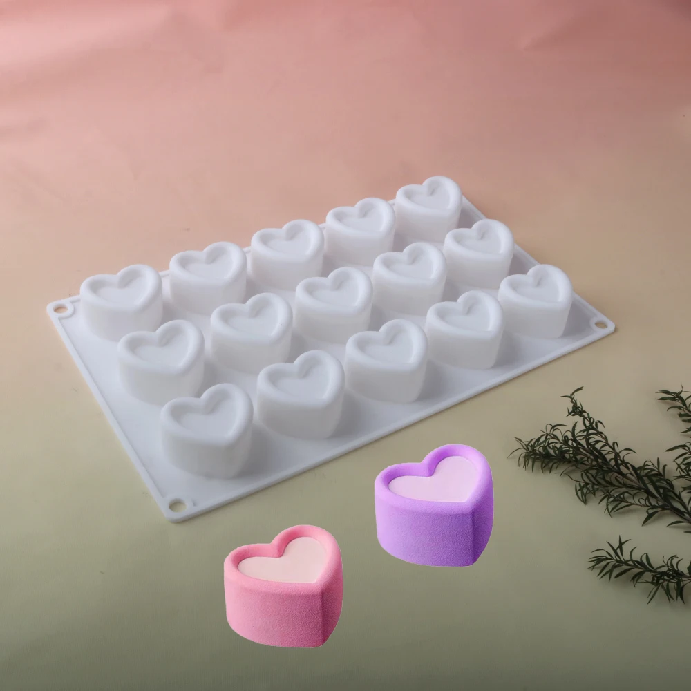 15-Cell Concave Cylindrical Heart-Shaped Square Pentagonal Star Shape Silicone Cake Mold Mousse Molds Kitchen Chocolate Tools