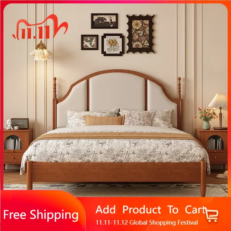 

Постмодернистский органайзер для двуспальной кровати принцессы, дизайнерская большая деревянная роскошная двуспальная кровать, модная кожаная мебель для прихожей Muebles