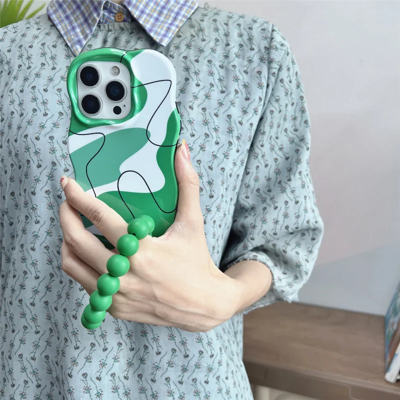 

Artistic Wave Edge Green Line Phone Case Suitable foriPhone 16pro