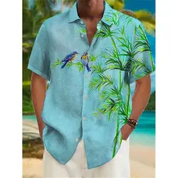 Men's Shirt Summer Hawaiian Parrot Lapel Outdoor Street Short Sleeve Fashion Comfortable Streetwear Fashion Designer Soft Breath