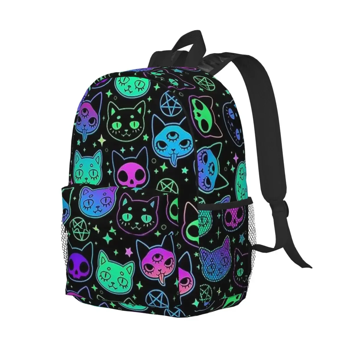 

Witch Halloween Cat Skull Backpacks Boys Girls Bookbag Fashion Children School Bags Travel Rucksack Shoulder Bag Large Capacity