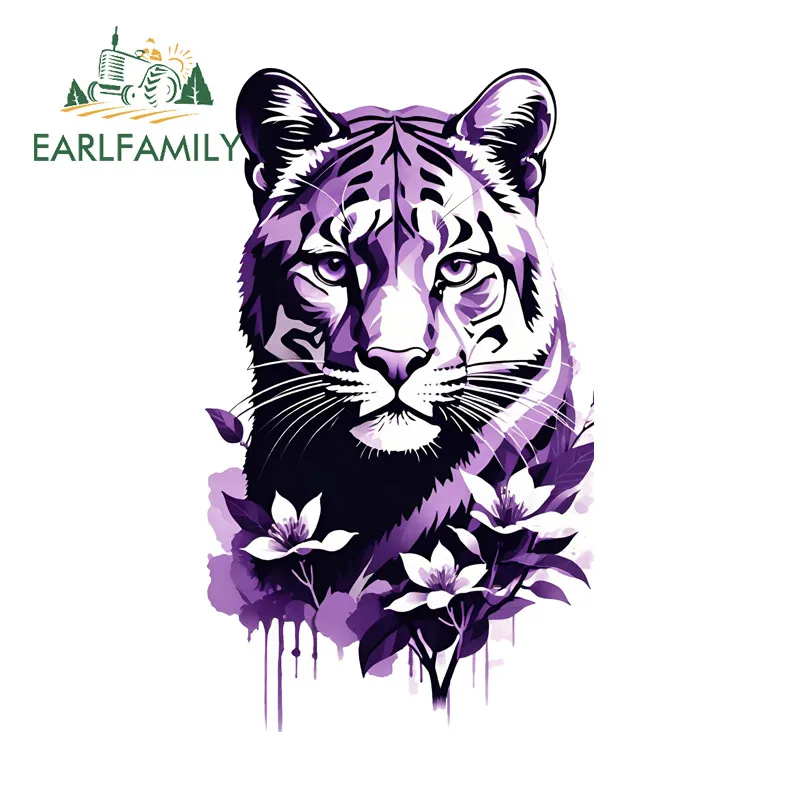 EARLFAMILY Tiger Head Car Stickers Interesting Motorcycle Trunk Bumper Helmet Vehicle Decal Waterproof Amusing Vinyl Car Wrap