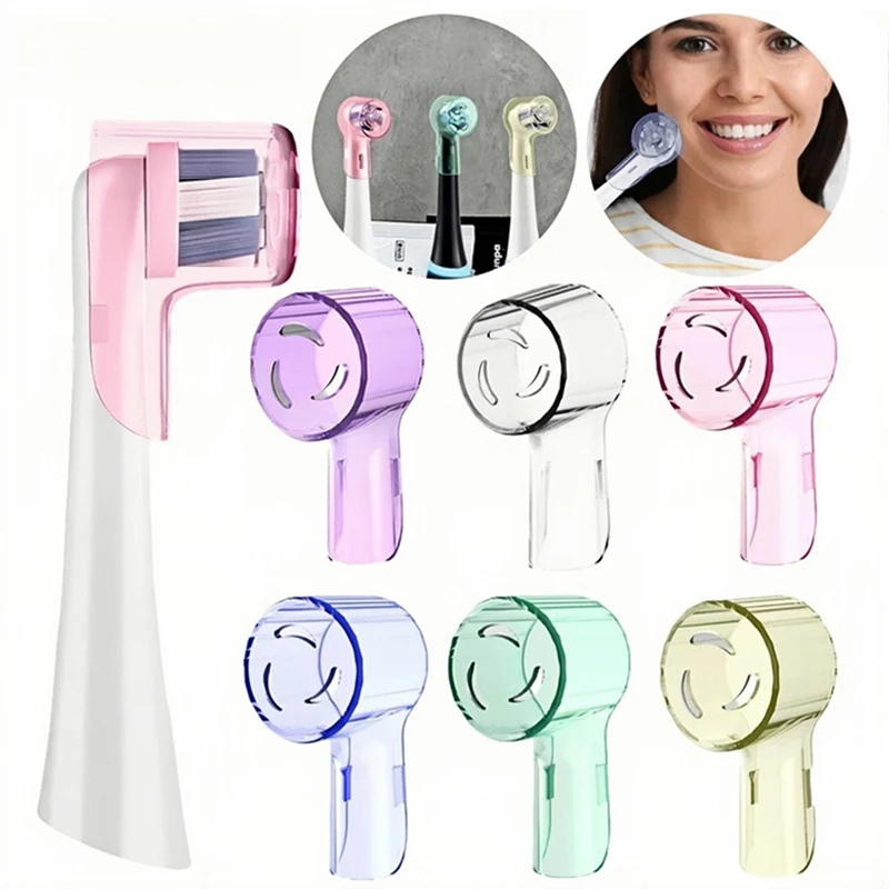 2-8 piezas de cubiertas coloridas a prueba de polvo para cepillos de dientes, compatibles con protectores de cabezal de cepillo de dientes eléctrico Braun Oral B & Io Series