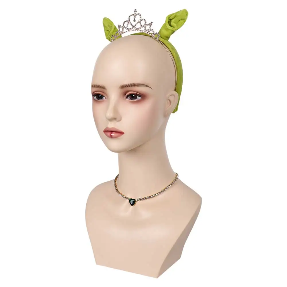 Fiona Cosplay Krone Perücke Halskette Stirnband Fantasy Kostüm Accessoires Verkleidung für erwachsene Frauen weibliche Halloween Karneval Requisiten