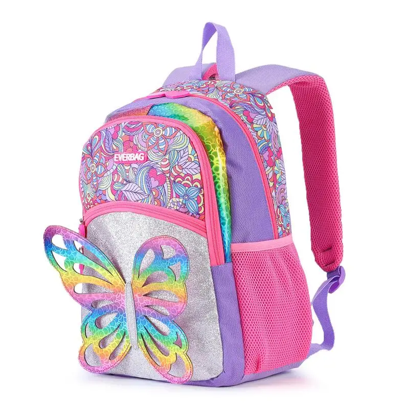 Imagem -03 - Bolsa Escolar Borboleta Arco-íris para Meninas Mochila Infantil para Crianças Bolsa de Escola Primária para Adolescentes 3d