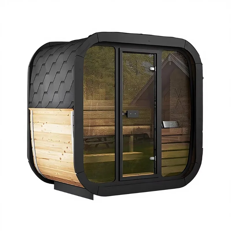 Customized New Design Canadian Cedar Single Person Wooden Outdoor Steam Sauna Room with Smart Control Panel for Home Spa