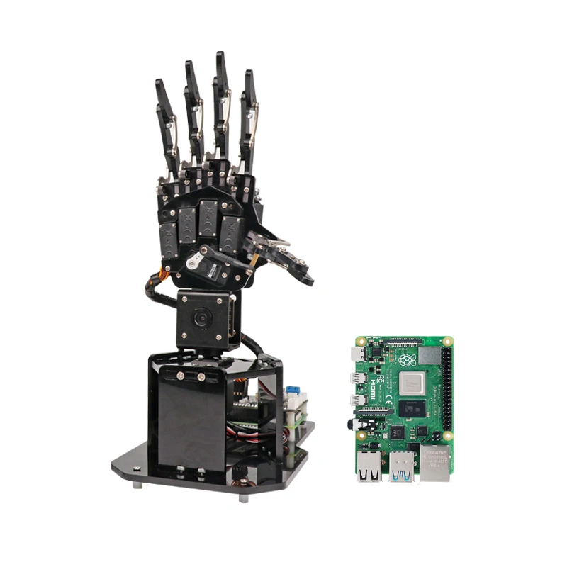 AI Visual Robot Hand Manipulator Palm Somatosensory Recognition 5 Dof Fingers for Raspberry Pi 4B Python Programmmable Robot Kit