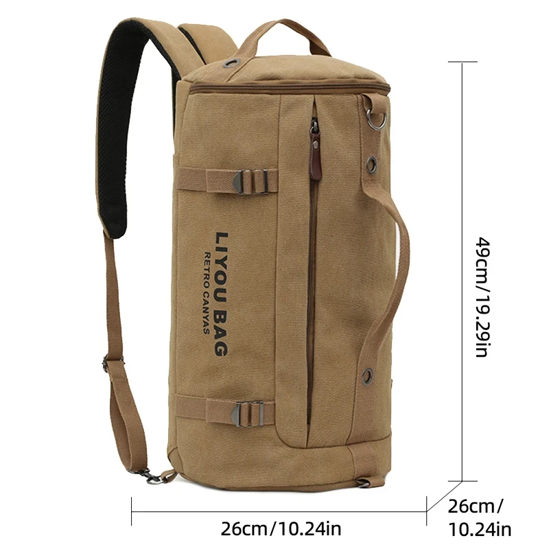 Multifunctional Gym Handbag Fitness Training Pack Large Capacity Canvas Backpack Daily Going Out Business Travel Shoulder Bag