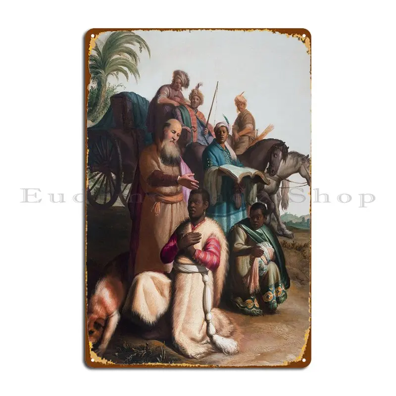 The Baptism Of The Eunuch Metal Sign Pub Kitchen Living Room Printed Poster Tin Sign Poster