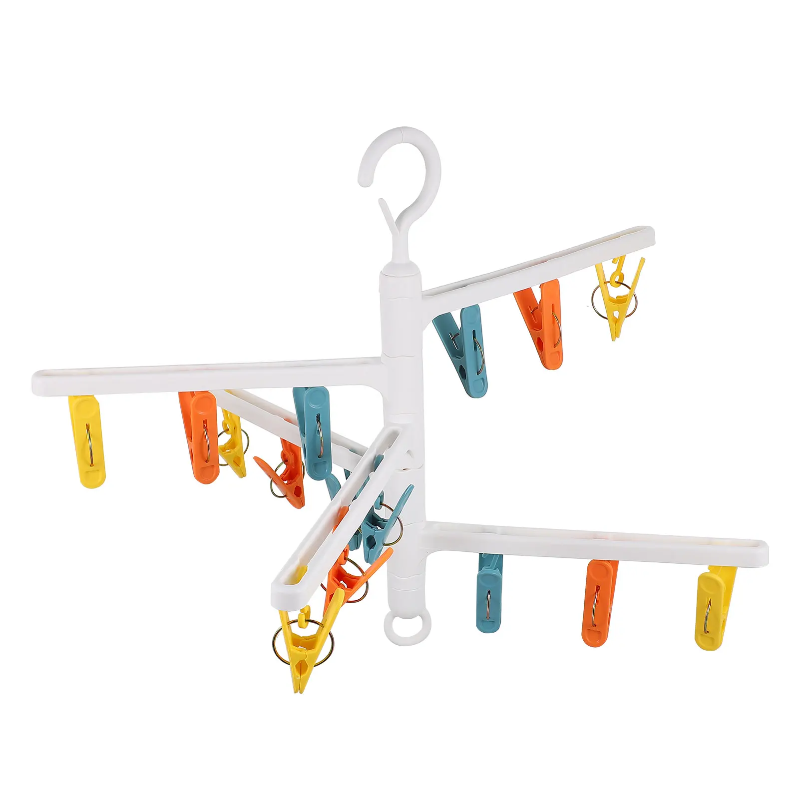 

Rotatable Drying Clips Clothes Rack PP Foldable Balcony Clothes Home Sock Hanger Shelf Sock Hanger Home