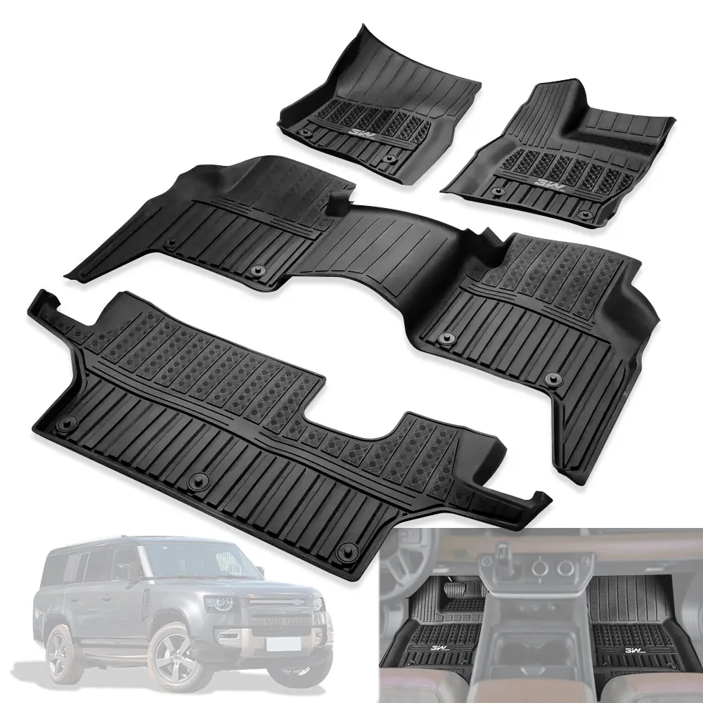 

3D коврики из ТПЭ, ковры для Land Rover Defender 2020-2025, всепогодные напольные вкладыши, коврик в багажник, противоударная накладка