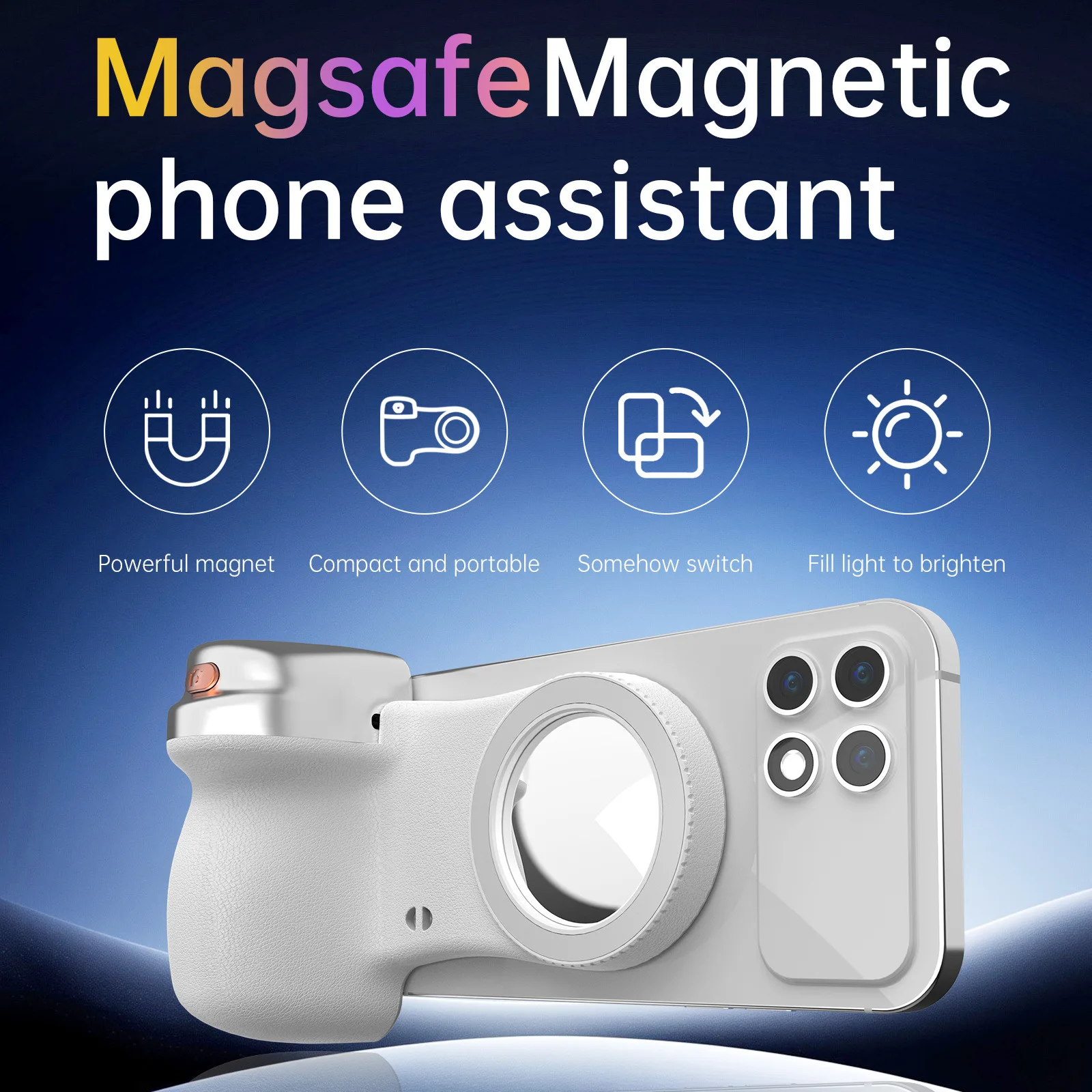

Magnetic Phone Camera Shoot Hand Grip Bluetooth RC Selfie Stick with Fill Light Handheld Stabilizer for iPhone HUAWEI SAMSUNG