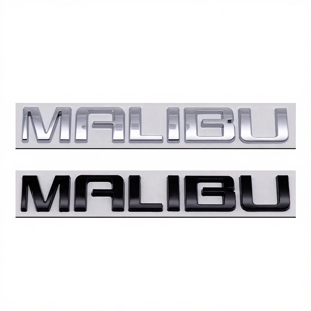 3D Metal Malibu Letters Car Emblem Badge Decal Sticker for Chevy Malibu Cruze Rear Trunk Tailgate Refit Accessories