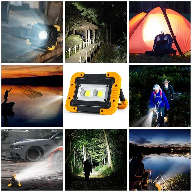 Portable Super Bright Work Light Spotlight USB Rechargeable Flood Light Handled Flashlight Outdoor Searchlight Camping Lantern