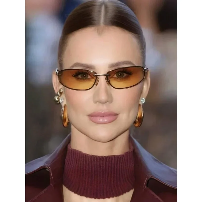 1 pair, new oval frameless, trendy glasses, retro high-end women's glassesrrr