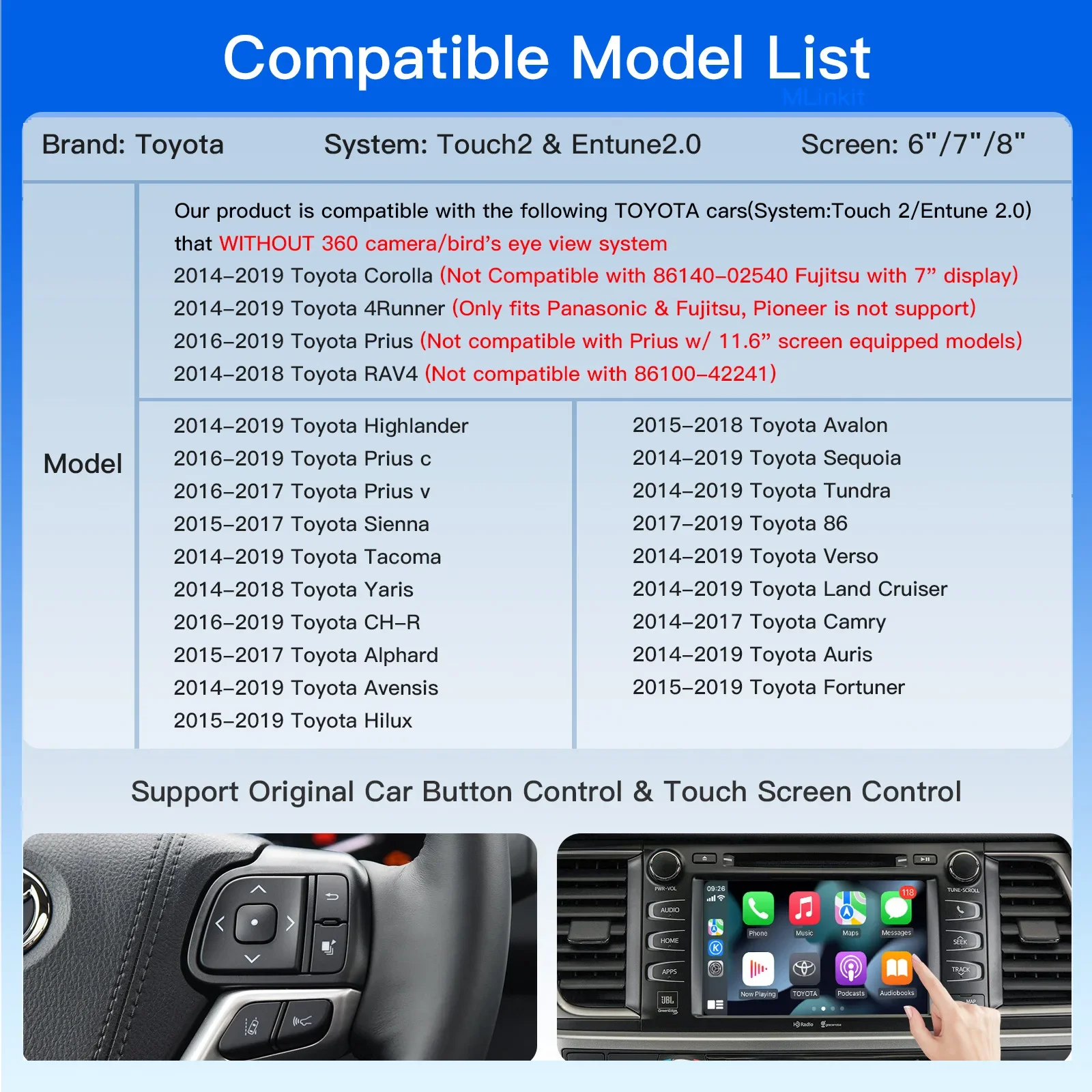 Carplay decoder is suitable for overseas Toyota car wireless carplay and Android auto smart car machine interconnection module