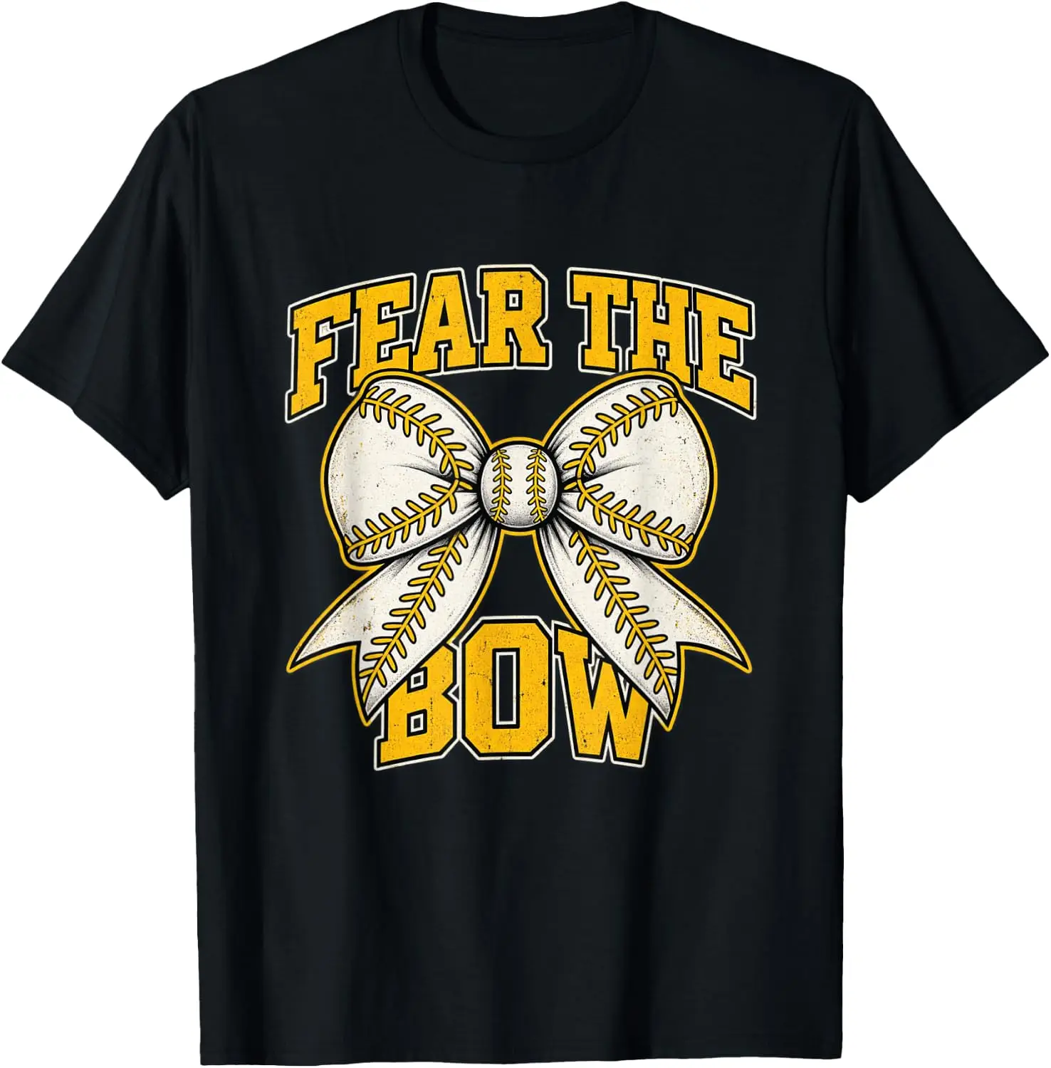 Fear The Bow Girls Rugby Bow Player Baseball Season T-Shirt Women Short Sleeve Rugby Game Day Tshirts