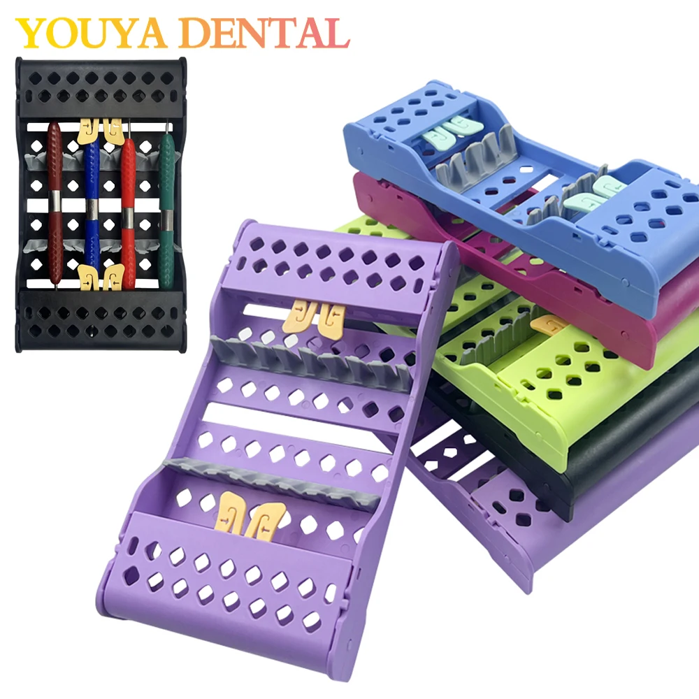 Dental Sterilization Box Holders Handles 4/810 Slots Instrument Cassette Rack Plastic Disinfection Tray Storage 135℃ Autoclave