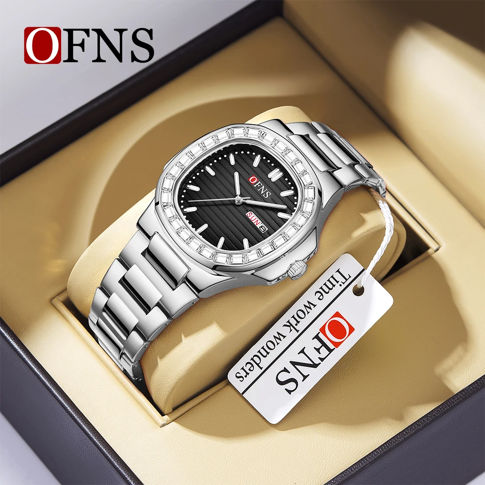 OFNS Brand 1522 New Casual Men's Quartz Watch Stone Night Glow Calendar Waterproof Business Fashion Trend Men's Watches