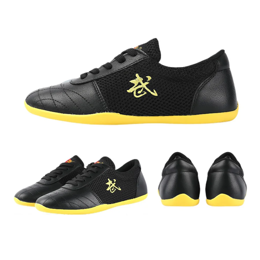 USHINE PU  Kids Kung Fu Shoes Chinese Martial Arts Wushu Taichi Footwear for Men Women Children Taiji Training Sneakers