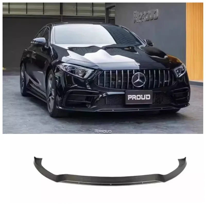 For W257 Mercedes Benz CLS300 CLS350 2019 2020 2021 High Quality Carbon Fiber Car Bumper Front  Lip Spoiler Knife Cover Body Kit