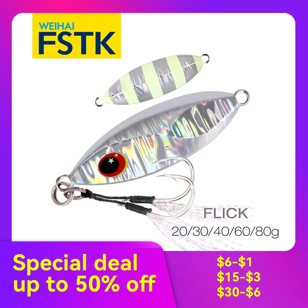 【Special Deal】FSTK Micro jig Metal Jig Spoon Lure 5g10g Artificial Bait Shore Slow Jigging Bass Fishing Tackle Slow Cast Jigging