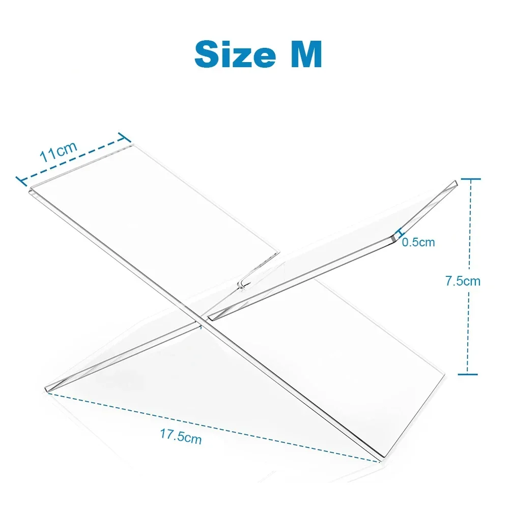 Acrylic Book Holder X-Shaped Display Stand for Cookbook Recipe Menu Magazines Storybook Ball Display Rack Opening Reading Books