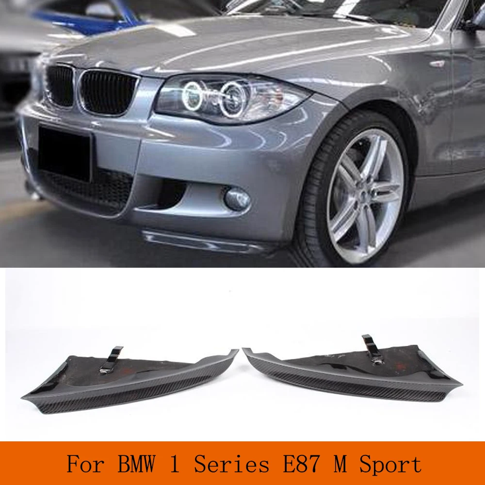 Carbon Fiber Car Front Bumper Lip Splitters Aprons Flaps For BMW 1 Series E87 M Tech M Sport Bumper 2007-2011 Racing Spoiler