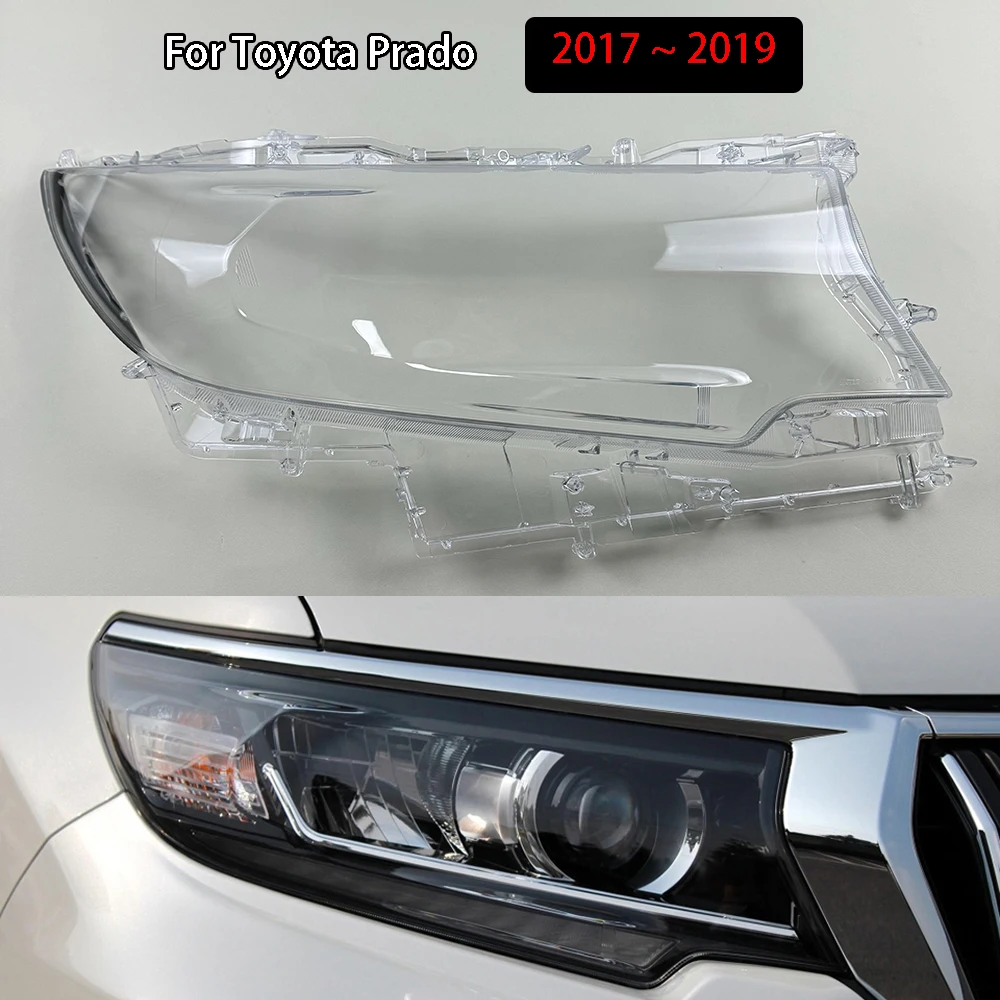 

Lamp Cover Headlamp Shell Transparent Lampshade Headlight Shade Lens Plexiglass For Toyota Prado 2017 2018 2019