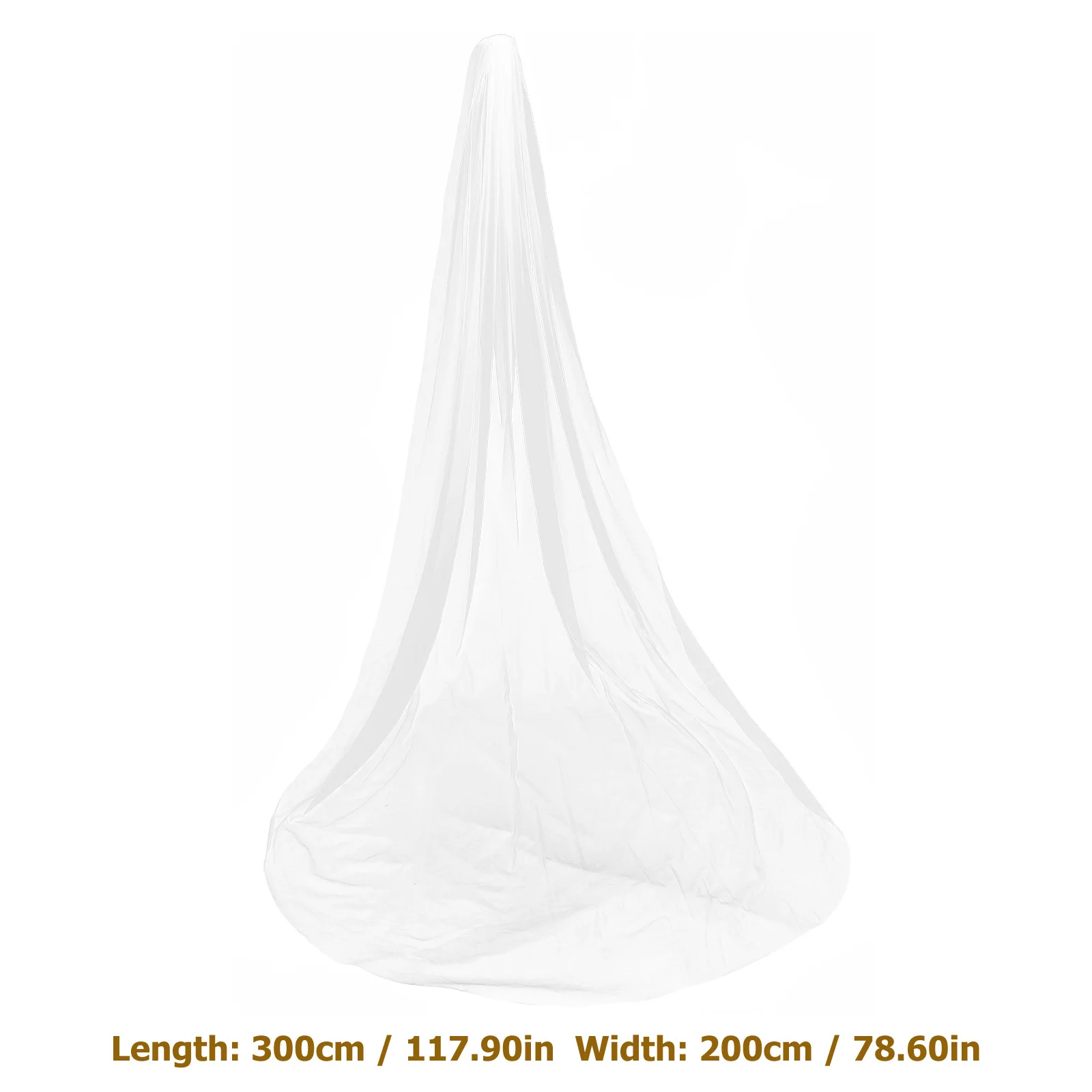 حجاب الزفاف طويل على طراز الكاتدرائية إكسسوار زفاف أنيق كلاسيكي أبيض مريح من ألياف البوليستر