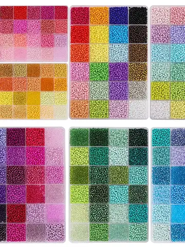 About 5200Pcs24 Grid Rice Bead Box Handmade DIY Jewelry Bracelet Earrings Kandi Jewelry Accessories Materials
