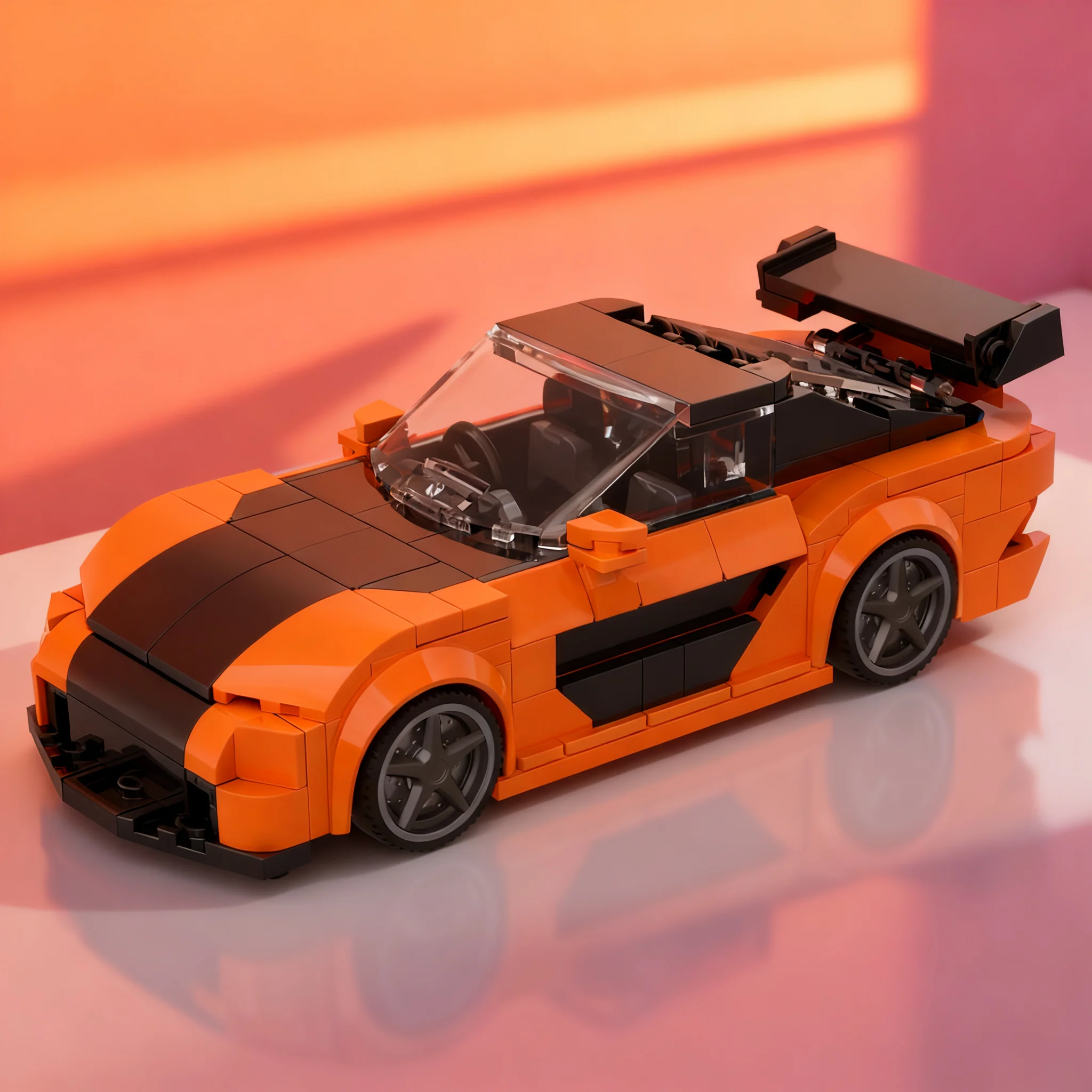 279 pièces MOC City Champions Han's Mazdaed Rx7 Veilside Modèle de blocs de construction Cadeau de Noël Jouets à assembler Idée créative pour anniversaire