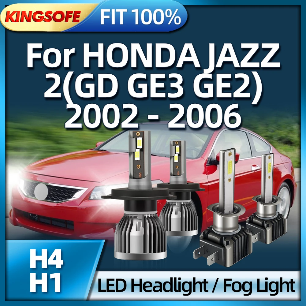 

KINGSOFE H4 Headlight 30000LM CSP Chip LED Bulbs H1 Car Fog Light For HONDA JAZZ 2 GD GE3 GE2 2002 2003 2004 2005 2006