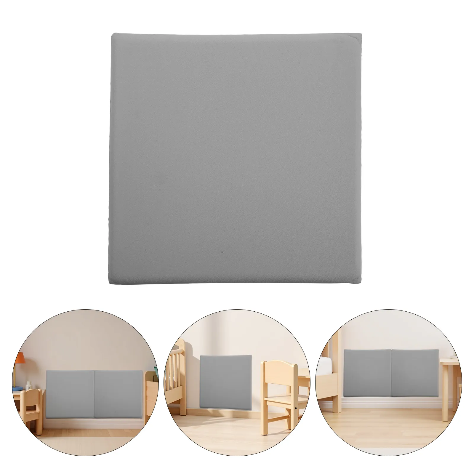 

Kids Anti-Collision Wall Padding Peel and Stick Soft Wall Protector 35 X 35Cm Grey for Bedroom Nursery Playroom Headboard Panels