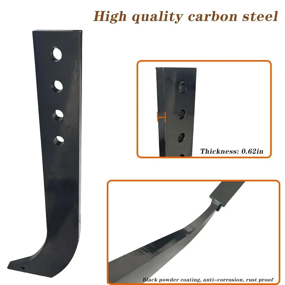 5 Pack 4 Hole Scarifier Teeth, 18 Box Blade, Removable Tapered Teeth Ripper, Adjustable Parts for Digging and Plowing